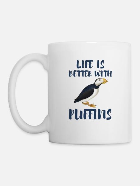 La vie est meilleure avec Puffins Atlantic Puffin Puffin - Mug blanc - blanc