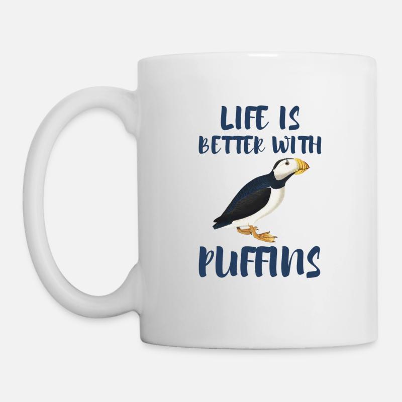 Life is better with Puffins Atlantic Puffin Puffin - Mug - white