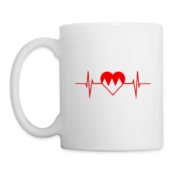 Franken Bayern Herzschlag EKG coeur cadeau - Mug blanc - blanc - Gauche