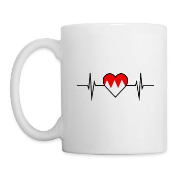 Franken Bayern Herzschlag EKG coeur cadeau - Mug blanc - blanc - Gauche