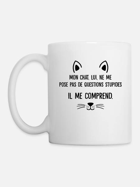 mon chat - Mug blanc - blanc