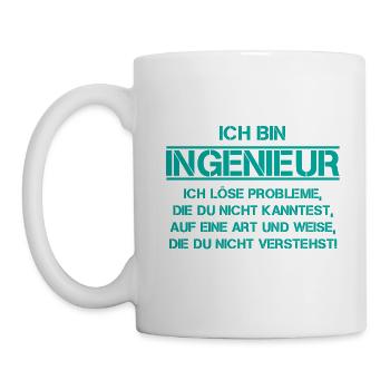 Ich bin ingenieur ich löse probleme Student - Tasse - Weiß - Links