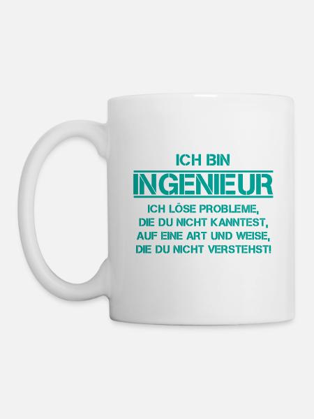 Ich bin ingenieur ich löse probleme Student - Tasse - Weiß