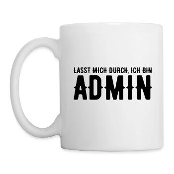 Lasst mich durch ich bin admin Geschenk Nerd - Tasse - Weiß - Links