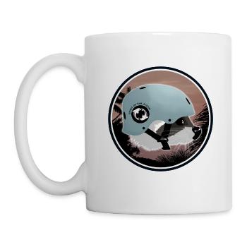 Surfing Waschbär - Tasse - Weiß - Links