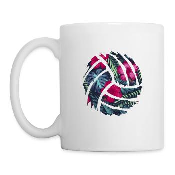 Volleyball Volleyball tropisch - Tasse - Weiß - Links