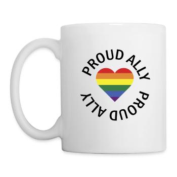 Proud Ally Herz lgbt Pride Month Geschenk - Tasse - Weiß - Links