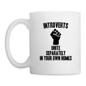 Introverts unite Introvert anti social fist - Mug - white - Left