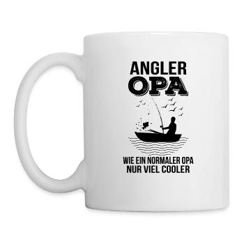 Angler opa wie ein normaler opa nur viel cooler - Tasse - Weiß - Links