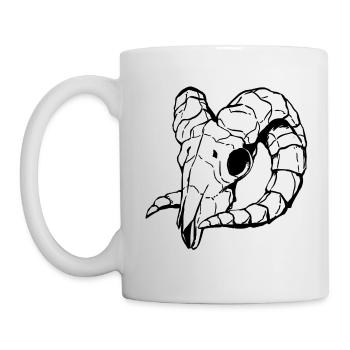 Crâne - Crâne de mouton - Mug blanc - blanc - Gauche