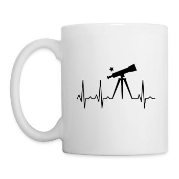Pulse cardiogram cosmos astronomy space rocket - Mug - white - Left