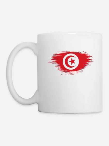 Tunesien Flagge - Tasse - Weiß