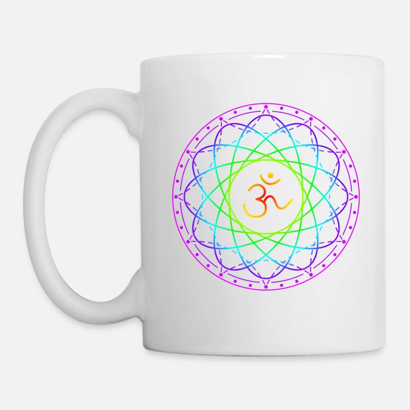 Géométrie sacrée avec symbole Om - Mug blanc - blanc