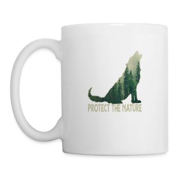 Protect the Nature Save the Wolf Nature - Mug - white - Left