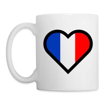 French heart tricolor flag France country love - Mug - white - Left