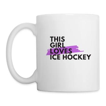 Cette fille aime le hockey sur glace - Mug blanc - blanc - Gauche