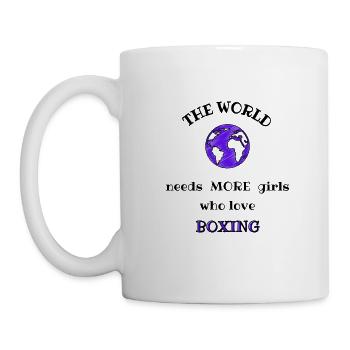 Die Welt braucht mehr Mädchen, die Boxen lieben - Tasse - Weiß - Links