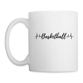 Battement de coeur de basket-ball - Mug blanc - blanc - Gauche