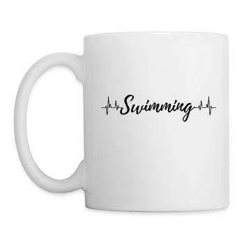 Battement de coeur de natation - Mug blanc - blanc - Gauche