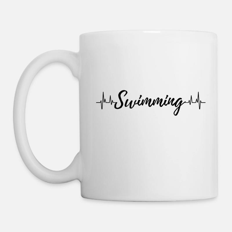 Schwimmen Herzschlag - Tasse - Weiß