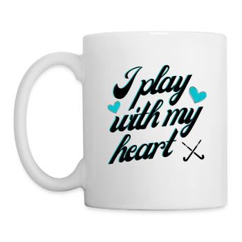 Hockey: Ich spiele mit meinem Herzen. - Tasse - Weiß - Links