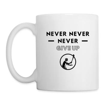 Hurling: Never never never give up - Mug - white - Left