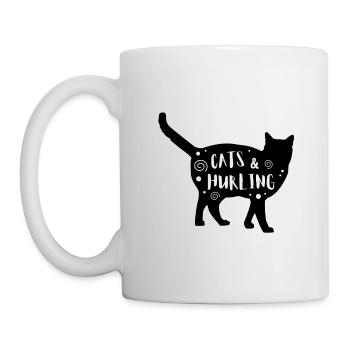 Katzen & Hurling - Tasse - Weiß - Links