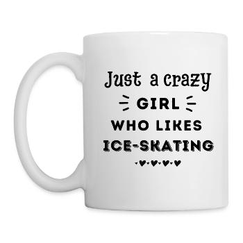 Nur ein verrücktes Mädchen, das Eislaufen mag - Tasse - Weiß - Links