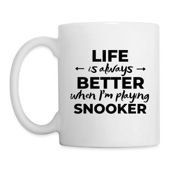 Das Leben ist immer besser, wenn ich Snooker spiele - Tasse - Weiß - Links