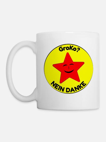 GroKo? nein danke - Tasse - Weiß