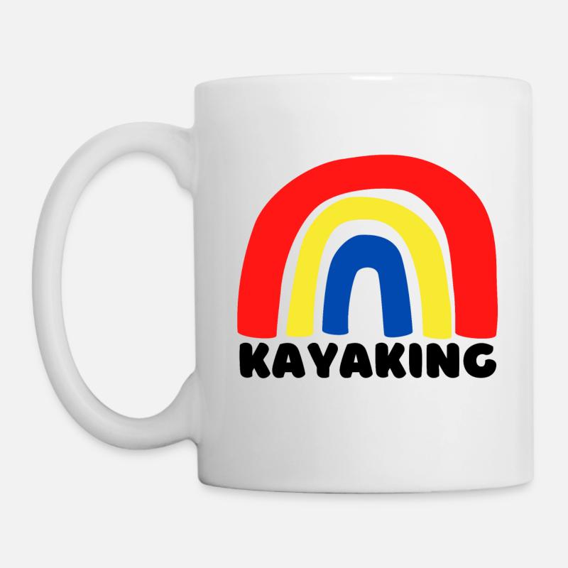 Arc-en-ciel de kayak. - Mug blanc - blanc