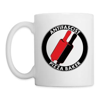 antifascist pizza baker - Mug - white - Left