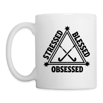 Hockey : Stressé. Béni. Obsédé. - Mug blanc - blanc - Gauche