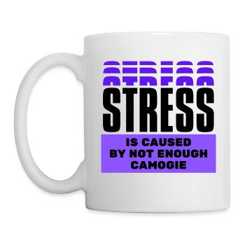 Stress is caused by not enough camogie - Mug - white - Left