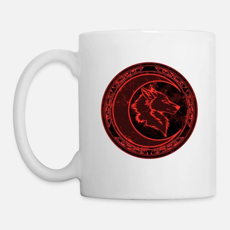 Wolf and Moon - Mug - white