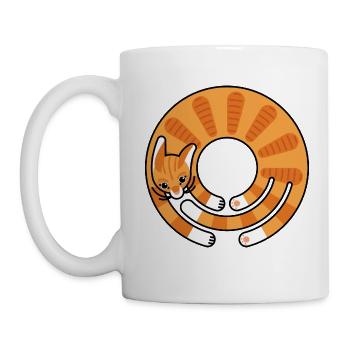 Orange Katze - Tasse - Weiß - Links