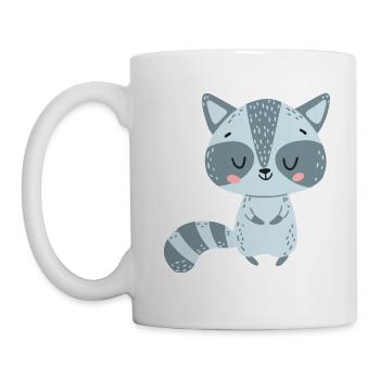 süßer Waschbär - Tasse - Weiß - Links
