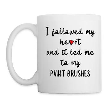 J’ai suivi mon cœur et cela m’a conduit à mon pinceau - Mug blanc - blanc - Gauche