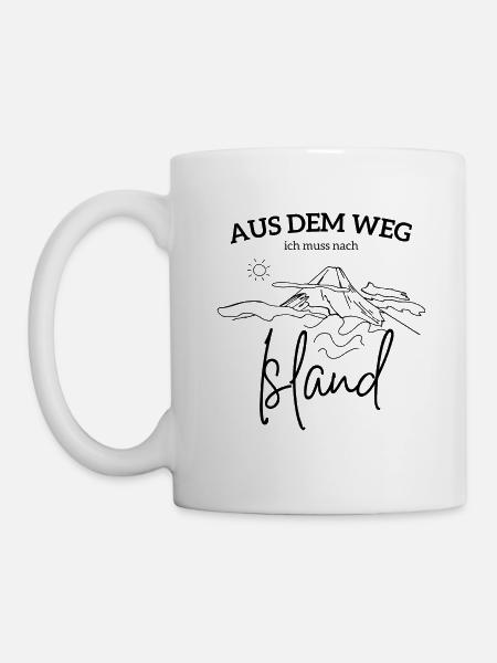 Island Urlaub Vulkan - Tasse - Weiß