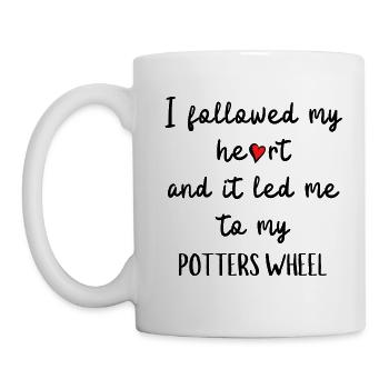 My heart led me to my potters wheel - Mug - white - Left