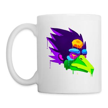 Ein schönes und lustiges Karasu Tengu Adler Design - Tasse - Weiß - Links