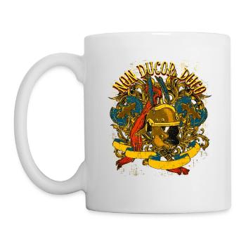 Non Ducor Duco with the Roman weapons - Mug - white - Left