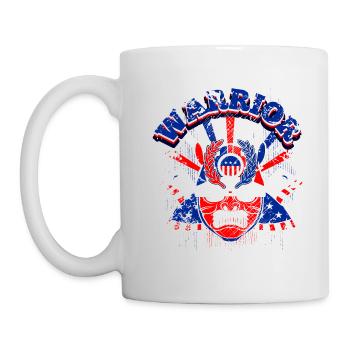 A Beautiful Samurai Warrior with US Flag Design - Mug - white - Left