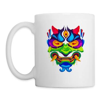 A Beautiful and Fun Oni Mask Monster Design - Mug - white - Left