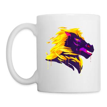 Ein Schönes und Lustiges Nightmare Pferd auf Feuer - Tasse - Weiß - Links
