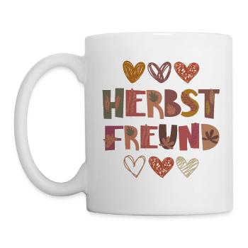 Herbst Freund Dankbarkeit Blätter - Tasse - Weiß - Links
