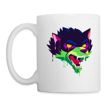 A Beautiful and Creepy Wolf Cartoon Design - Mug - white - Left