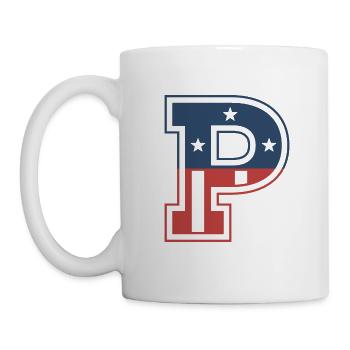 Lettre P États-Unis - Mug blanc - blanc - Gauche