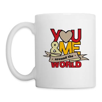 Weltreise Partnershirt Travel Buddies Reise Spruch - Tasse - Weiß - Links