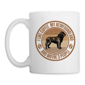 Café rétro-chien de Terre-Neuve - Mug blanc - blanc - Gauche